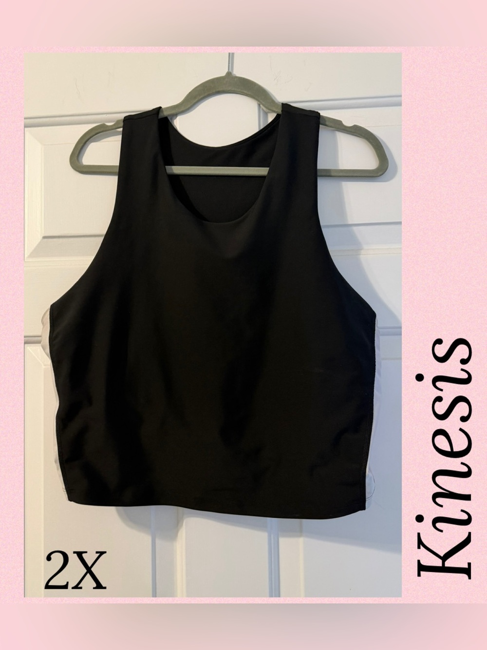 Kinesis Black Cropped Tank Top - 2X